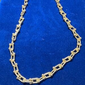 Gold filled paper clip link necklace